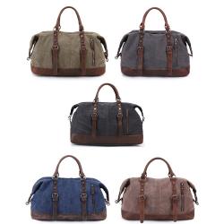 Hot sale canvas travel bag Crazy Horse hide Travel Crossbody Shoulder Bag Large Capacity outdoor travel weekender duffle bag