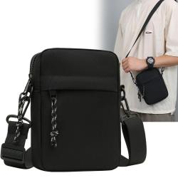 Simple solid color casual single shoulder diagonal cross bag for men