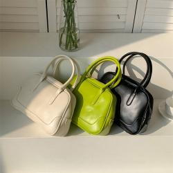 New Korean Fashion Trend Solid Color Small Bag High PU Leather Ladies Handbag Large Capacity Boston Womens Square Tote Hand Bag
