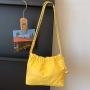 Soft Leather Large Capacity Fashionable Wrinkle Chain Shoulder Bag, Summer New Style Foreign-style Casual Bag Drawstring