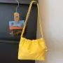 Soft Leather Large Capacity Fashionable Wrinkle Chain Shoulder Bag, Summer New Style Foreign-style Casual Bag Drawstring