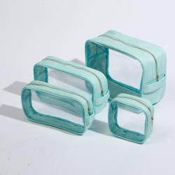 Custom Fashion Durable Portable Zip Traveling Makeup Toiletry Transparent PVC Bag Organizer Cosmetic Clear Pouches Wash Bags