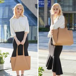 LOVEVOOK Stylish Laptop Tote Bag for Women 15.6 In Leather Work Bag with Clutch Large Purse Briefcase Shoulder Bag Handbag set