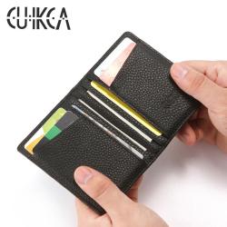 CUIKCA Fashion Lychee Pattern PU Leather Driver's License Holder Business ID Credit Card Holder Simple Wallet Purse Money Clips