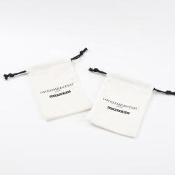 12 Oz Small Cotton Canvas Dust Makeup Packaging Bag White Thick Canvas Drawstring Bag For Jewelry