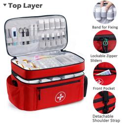 CY009 Medication Organizer Storage Home Outdoor Oxford Backpack Car Travel First Aid Kit Multi-Pocket Satchel Medical bag