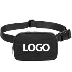 Stylish Fanny pack with adjustable belt and metal label for running and hiking