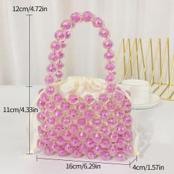 customize Summer Handmade Crystal Beaded Handbag Elegant Acrylic Beads Bag Designer Evening Clutch Purse Women Beach Bag Holiday