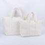 Keymay Hot Sale RTS Stock Fashion Teddy Sherpa Tote Large Crossbody Shoulder Bag Handbag Girls Women Handbag Tote Bag Zipper