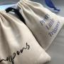 Custom Logo Embroidery Cotton Dust Bag with Linen Structure Recyclable Drawstring Pouch for Jewelry Packaging