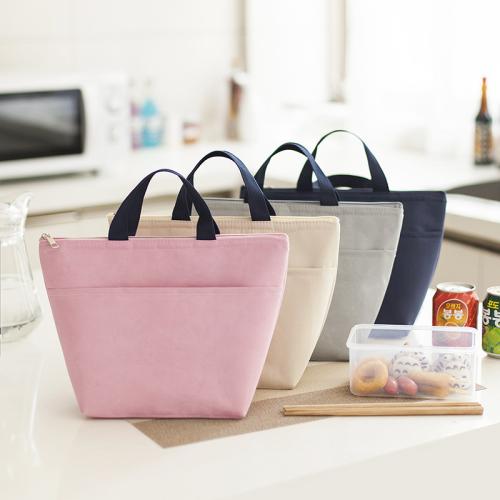 New thickened portable waterproof lunch bag insulation Oxford cloth handbag picnic bag lunch bag solid color