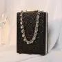 2024 New Rhinestone Chain Portable Messenger Small Square Purse Female Small Ladies Women Evening Bags