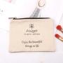 Custom High Quality 8 OZ Canvas Cosmetic Brush Zipper Bag Organizer Gift Pencil Cotton Canvas Makeup Pouch