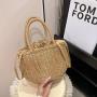 Straw Bag Women 2024 New Ins Fashion Braided Handbag Summer Beach Handbag