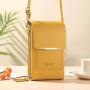 New Crossbody Touch Screen Solid Color Simple One Shoulder Phone Bag for Women