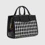Wholesale OEM ODM Fashion Ladies Message Bags Vegan Leather With Tweed Women Shoulder Bag Ladies Handbags
