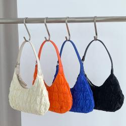 Wedding Chic nylon pleated woman bags shoulder bag PU straps ladies fashion handbags meniscus designer hand bags