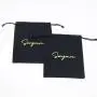 Custom Gold Logo Cotton Packaging Bag For Children Sock Clothing Organic Gift Drawstring Cotton Muslin Shopping Bag