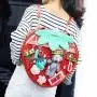Strawberry shape custom ita bag with clear PVC window Pu leather lady girls ita shoulder bags