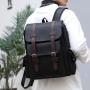 ZR145 Large-capacity Soft PU Leather Shoulder Leisure Fashion Male College and Middle School Schoolbag Computer Travel Backpack