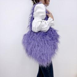 CCF705 Trendy Luxury Heart Bags Ladies Shoulder Bag Faux Fur Womens Tote Bags Cute Crossbody Handbag For Girl