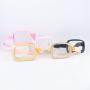 Keymay 2023 Summer Hot Sale Personalized Chenille Letter Patches Transparent Crossbody Bag Waterproof Waist Bag Clear Fanny Pack