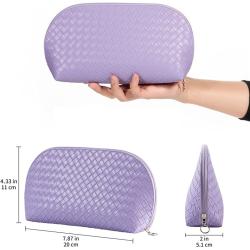 Gelory Customized Zip Make Up Bag Luxury Shell Shape PU Leather Makeup Pouch Cosmetic Bags for Women
