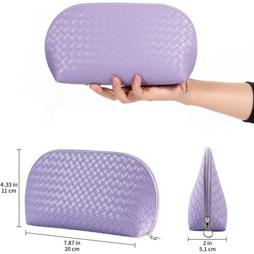 Gelory Customized Zip Make Up Bag Luxury Shell Shape PU Leather Makeup Pouch Cosmetic Bags for Women