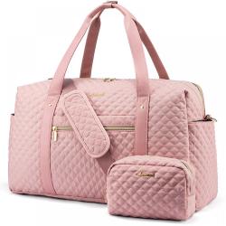 LOVEVOOK Weekender Bag for Women Cute Gym Duffel with Toiletry handbag Carry On Bag Overnight Travel Tote Bag with laptop pocket