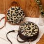 Retro leopard print small round bag 2024 women handbag factory wholesale Korean style trend of shoulder bag for women
