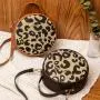 Retro leopard print small round bag 2024 women handbag factory wholesale Korean style trend of shoulder bag for women