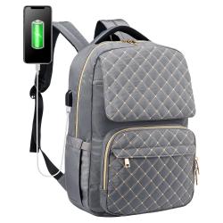 Custom 15.6 Inch Women School Backpack Spacious Laptop Bag Computer Bags Work Bookbag Laptop Backpack with USB Charging Port