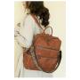 Vintage Casual Backpack Bags Set Leather Handbags for Women Big Handbags Ladies Large Capacity Travel Shoulder Bags With Strap
