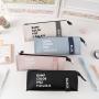 BD025 Hot Selling Junior High School Student Stationery Box Korean PU Simple Storage Bag Universal Large Capacity Pencil Case