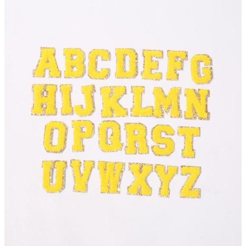 Full Set Alphabet A-Z Letter  Patches Chenille Self Adhesive Embroidery Patch Custom 3M Sticker Letter Embroidered Patches