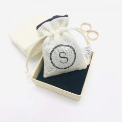 Custom Jute Lining Satin Hessian Burlap Jewelry Bag Jute Drawstring Mini Tea Coffee Packing Gift Jute Pouch