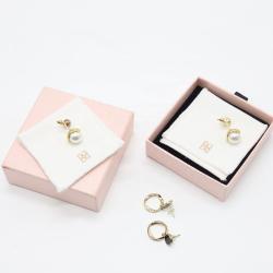 Wholesale  Rose Gold Mini Canvas Envelope Ring Necklace Earring Packaging Pouch Soft Brush Canvas Jewelry Envelope Bag