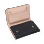 Women's short wallet premium vegetable tanned leather, fashion black crazy horse leather new wallet, trifold ladies wallet