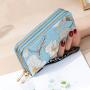 ZR818 Women's Wallet Long Handbag PU Double-layer Zipper Coins Wallet Purse Stylish Contrast Color Mobile Phone Bag Card Holder