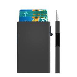 Hot selling Stock Available Logo Customs Ultra Slim Cash Card Holder For Men Metal Wallet With Elastic Strap