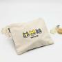 16 Oz Cotton Canvas Zipper Cosmetic Brush Packaging Bag Travel Girls Makeup Pencil Case Cosmetic Pouch With Custom Logo