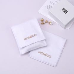 Custom Embroidery Cotton Twill Envelope Necklace Jewelry Storage Pouch Mini Flap Gift Earring Jewelry Bag