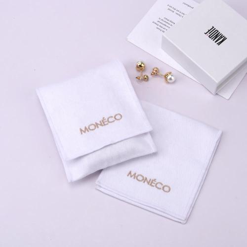 Custom Embroidery Cotton Twill Envelope Necklace Jewelry Storage Pouch Mini Flap Gift Earring Jewelry Bag