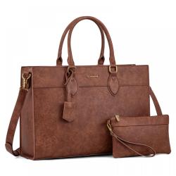 Custom Logo 15.6 inch Laptop Tote Work Bag Purse High Quality Handbag Luxury PU Leather Print Working bags for Women 2024