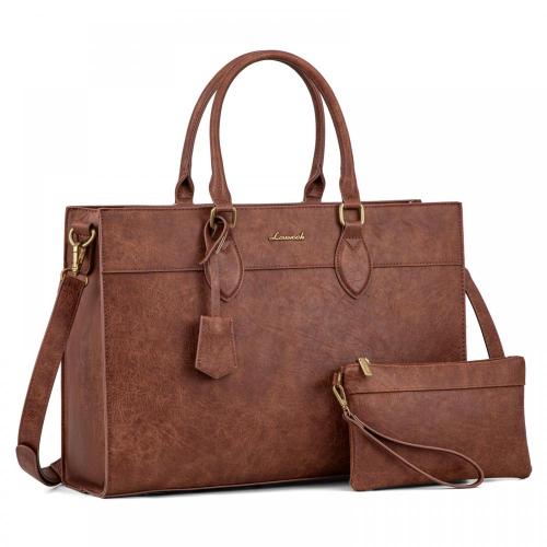Custom Logo 15.6 inch Laptop Tote Work Bag Purse High Quality Handbag Luxury PU Leather Print Working bags for Women 2024