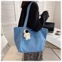 Student Classroom Tote Bag Canvas Large Capacity Shoulder Bag Girl Daily Shopping Bag