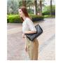 HR211 Female Trendy Geometric Pattern Chain Tote Bag Single Shoulder Crossbody Women's Bag PU Versatile Handheld Shopping Bag