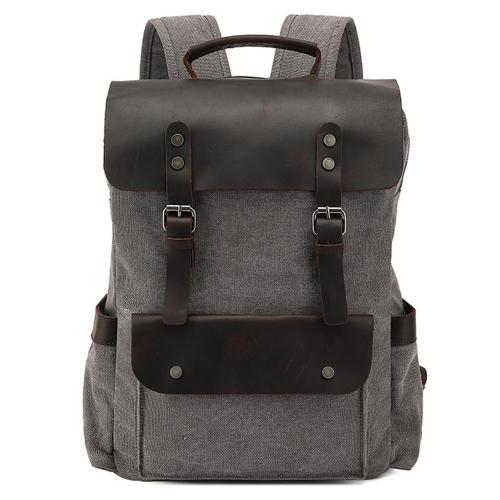 Wholesale custom Vintage first-layer Cowhide Laptop Backpack Bag Crazy horse leather Men Cow Real Leather Canvas luxury Backpack