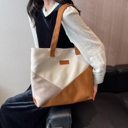 Color Contrast Tote Bag Ladies Women Fashion Handbags Canvas Designer Shoulder Bags Cheap Women Handbag Wholesale Factory
