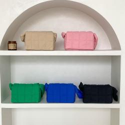New Jelly Color Messenger Bag Girl Plaid Nylon Crossbody Bag Spring Summer Fresh Women Shoulder Bag